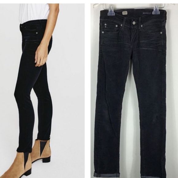 Anthropologie AG Tomboy Boyfriend Fit Distressed Whiskered Corduroy Jeans Sz 26R - Picture 2 of 13